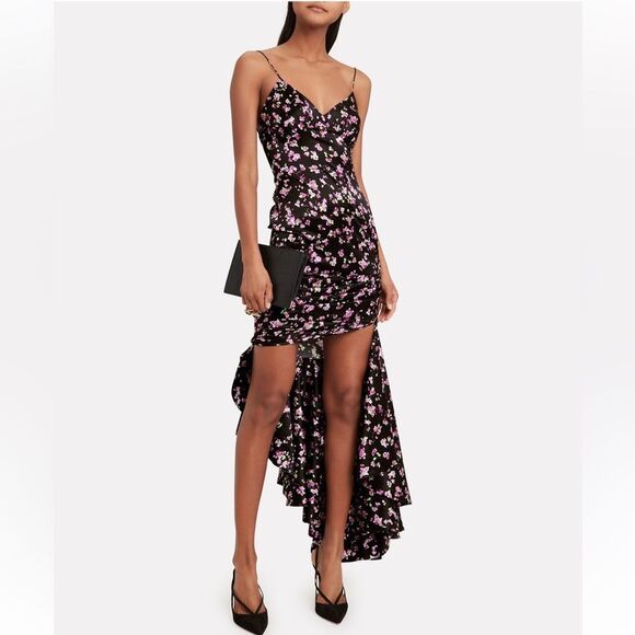 Caroline Constas Asymmetrical Silk Floral Dress Medium - Picture 1 of 16
